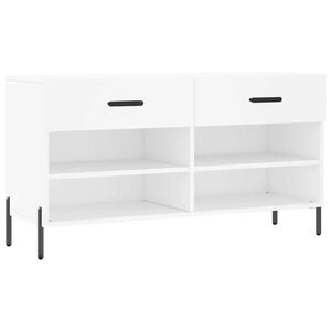 vidaXL Panca Porta Scarpe Bianca 102x35x55 cm in Legno Multistrato