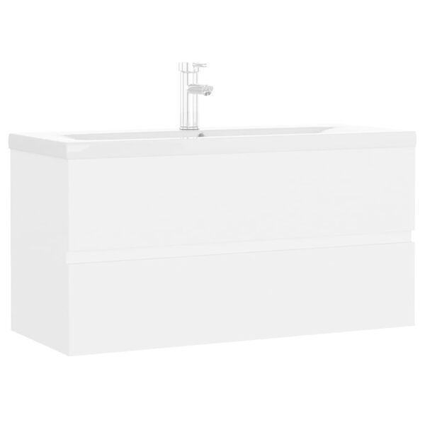vidaXL Mobile con Lavabo Integrato Bianco in Legno Multistrato