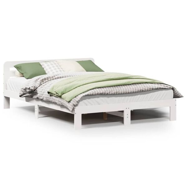 vidaXL Letto senza Materasso Bianco 150x200 cm Legno Massello di Pino