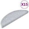 vidaXL Tappetini per Scale 15 pz Grigio Chiaro 56x17x3 cm