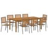 vidaXL Set da Pranzo per Giardino 9 pcs Grigio