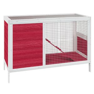 vidaXL Conigliera Rossa 103x44x69,5 cm in Legno Massello di Pino