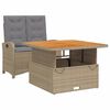 vidaXL Set da Pranzo da Giardino 2 pz con Cuscini Beige in Polyrattan