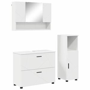 vidaXL Set di mobili per il bagno con cassetto con porta 3 pcs Bianco