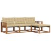 vidaXL Set di divani da esterno con cuscino 4 pcs Naturale e Beige