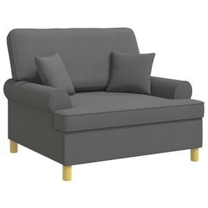 vidaXL Poltrona con cuscini Grigio Scuro Tessuto