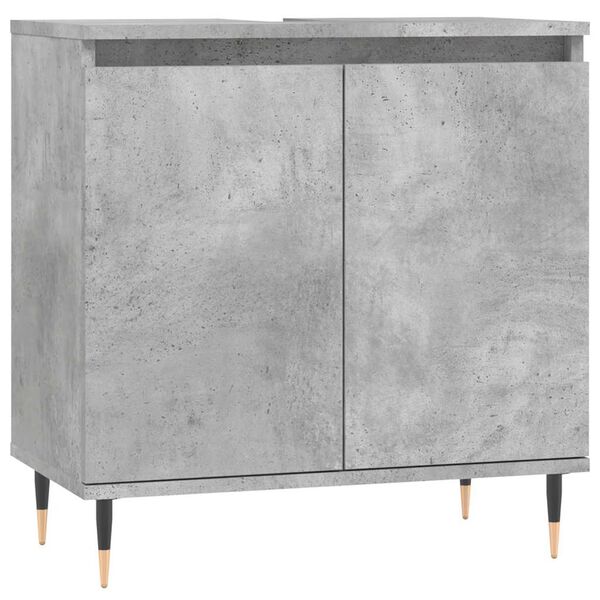 vidaXL Armadietto da Bagno Grigio Cemento 58x33x60cm Legno Multistrato