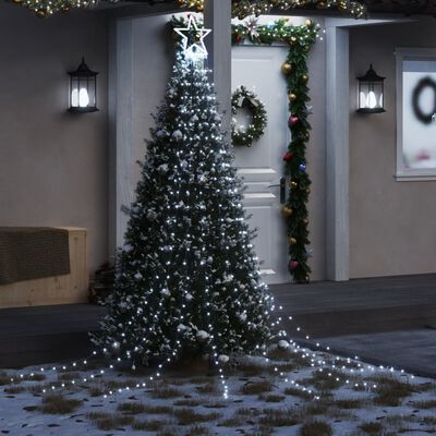 vidaXL Illuminazione per Albero di Natale 320 LED Bianco Freddo 375 cm