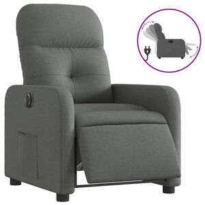 vidaXL Poltrona Elettrica Reclinabile Grigio Scuro in Tessuto