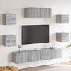 vidaXL Set di Mobili Porta TV 7 pz Grigio Sonoma in Legno Multistrato