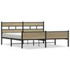 vidaXL Giroletto senza Materaso in Metallo Rovere Sonoma 200x200 cm