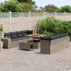 vidaXL Set Divano da Giardino con cuscino 11 pcs Grigio polyrattan