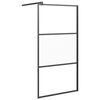 vidaXL Parete Doccia Walk in 100x195cm Vetro Semi Smerigliato ESG Nero