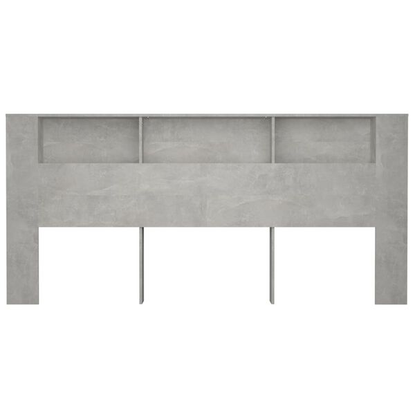 vidaXL Testiera con Scomparti Grigio Cemento 220x18,5x104,5 cm