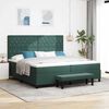 vidaXL Letto a molle con materasso Verde scuro 200 x 200 cm Velluto
