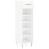 vidaXL Scarpiera Bianco Lucido 30x35x105 cm in Legno Multistrato