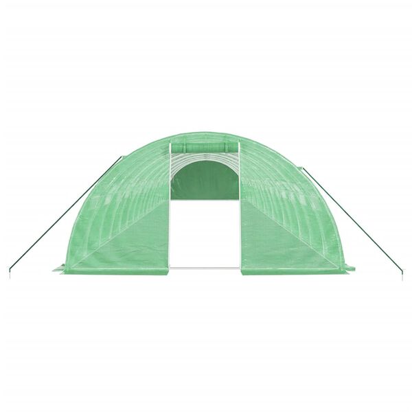 vidaXL Serra con Telaio in Acciaio Verde 64 m&sup2; 16x4x2 m