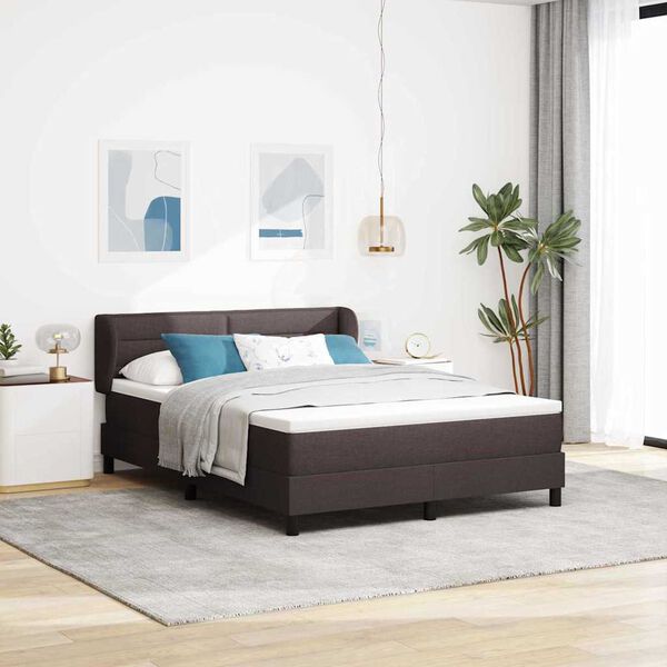 vidaXL Letto box spring con materasso Marrone scuro 140 x 200 cm