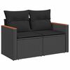 vidaXL Set Divani da Giardino con Cuscini 7pz Nero Polyrattan Acacia