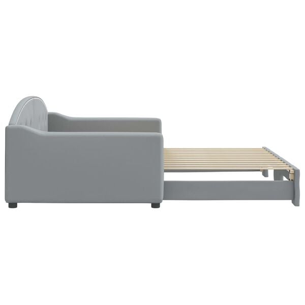 vidaXL Divano Letto con Letto Estraibile Grigio Chiaro 100x200 Tessuto
