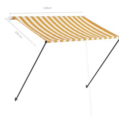 vidaXL Tenda da Sole Retrattile con LED 150x150 cm Giallo e Bianco
