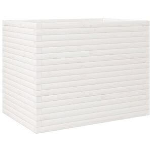 vidaXL Fioriera da Giardino Bianca 90x60x68,5cm Legno Massello di Pino