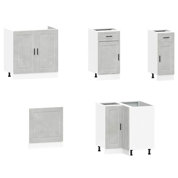 vidaXL Set Mobili da Cucina 11 pz Porto Grigio Cemento in Truciolato