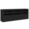 vidaXL Credenza con Luci LED Nera 181,5x37x67 cm