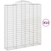 vidaXL Cesti Gabbioni ad Arco 14 pz 200x50x220/240 cm Ferro Zincato