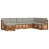 vidaXL Set divano sezionale con cuscino 8 pcs Grigio Naturale e Chiaro