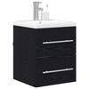 vidaXL Armadio per Lavabo da Bagno con cassetto Nero 42 x 39 x 52 cm