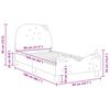 vidaXL Struttura letto bambini con testata Rosa 80 x 160 cm Velluto