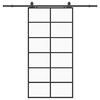 vidaXL Porta Scorrevole con Ferramenta Nera 102x205 cm in Vetro ESG