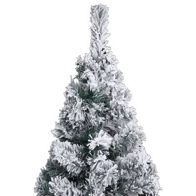 vidaXL Albero di Natale Sottile Preilluminato Palline Verde 120 cm PVC