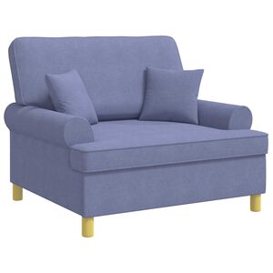 vidaXL Poltrona XXL con cuscini Blu jeans Tessuto