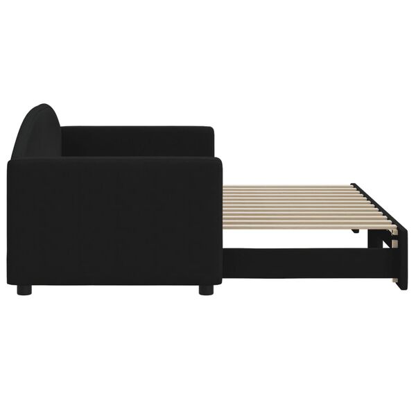 vidaXL Divano Letto con Letto Estraibile Nero 80x200 Tessuto