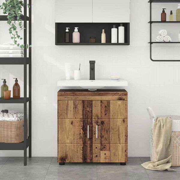 vidaXL Set di Armadi da Bagno TULUM Legno vecchio 60 x 34 x 63 cm