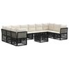 vidaXL Set Divano da Giardino 11 pz 10-Posti Nero polyrattan