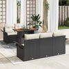 vidaXL Set Divano da Giardino con archiviazione 6 pcs Nero Poly Rattan