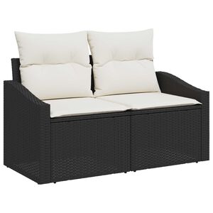vidaXL Divano da giardino con cuscino 123 x 62 x 69 cm polyrattan