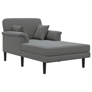 vidaXL Chaise longue Grigio Scuro Velluto
