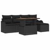 vidaXL Set Divano da Giardino 6 pz Nero Poly Rattan