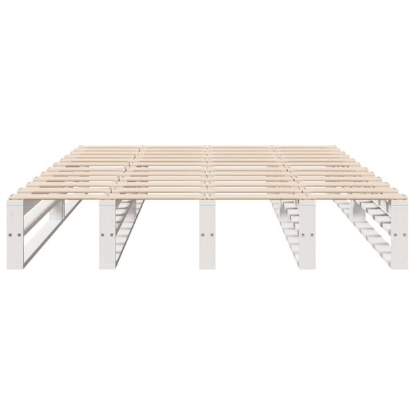vidaXL Letto senza Materasso Bianco 160x200 cm Legno Massello di Pino