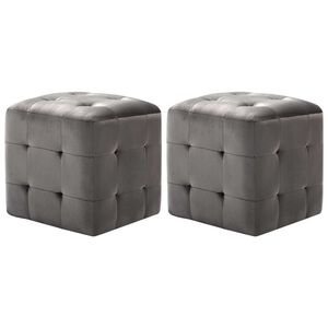 vidaXL Comodini 2 pz Grigio 30x30x30 cm in Tessuto Vellutato