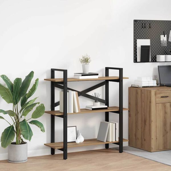 vidaXL Libreria Rovere artigianale 100 x 33,5 x 102 cm