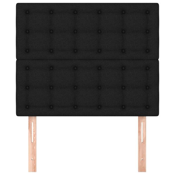 vidaXL Testiera Nera 80x5x118/128 cm Tessuto