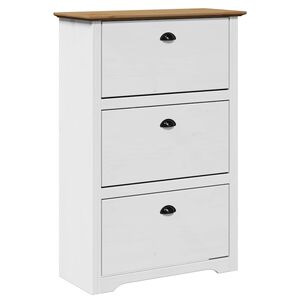 vidaXL Scarpiera BODO Bianca e Marrone 80x35x118 cm