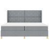 vidaXL Letto a molle con materasso Grigio chiaro 200 x 200 cm Tessuto