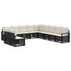 vidaXL Set Divano da Giardino 11 pz 11-Posti Nero polyrattan
