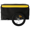 vidaXL Rimorchio da Bici Nero e Giallo 45 kg in Ferro